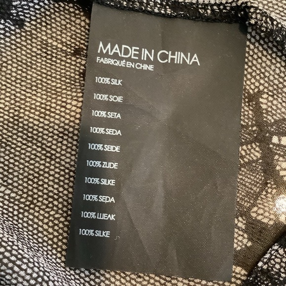 Club Monaco Silk Black and Gray Floral Dress Size 8 - Picture 12 of 12